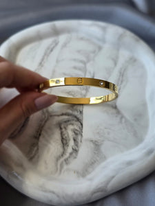 Çelik Gold Renk Cartier Model Kelepçe Bileklik